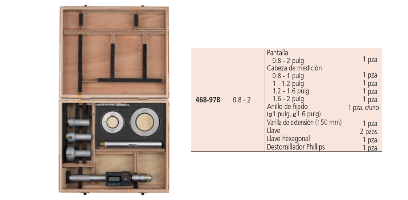 Juego de Cabezas Intercambiables — Micrómetro de interiores MITUTOYO