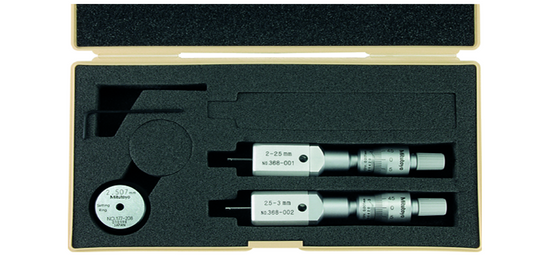 Holtest SERIES 368 — MITUTOYO Interchangeable Three/Two Prong Inside Micrometer Set