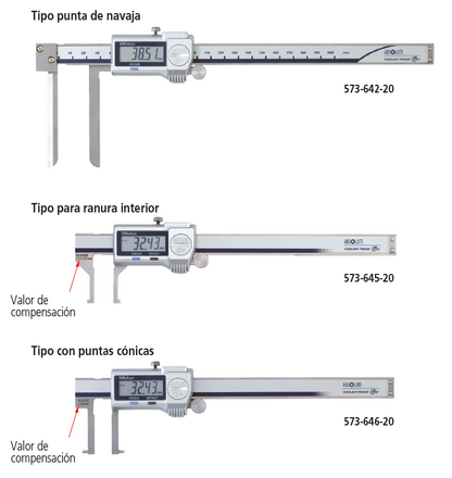 Calibrador para Interiores ABSOLUTE SERIE 573 — Tipo Punta de Navaja/Para Ranura Interior/Con Puntas cónicas MITUTOYO